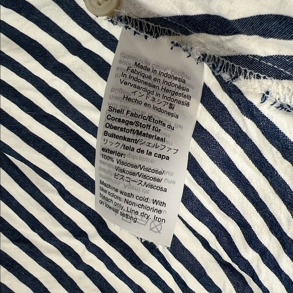 Madewell Blue White Striped Shirt women’s medium - Picture 5 of 7